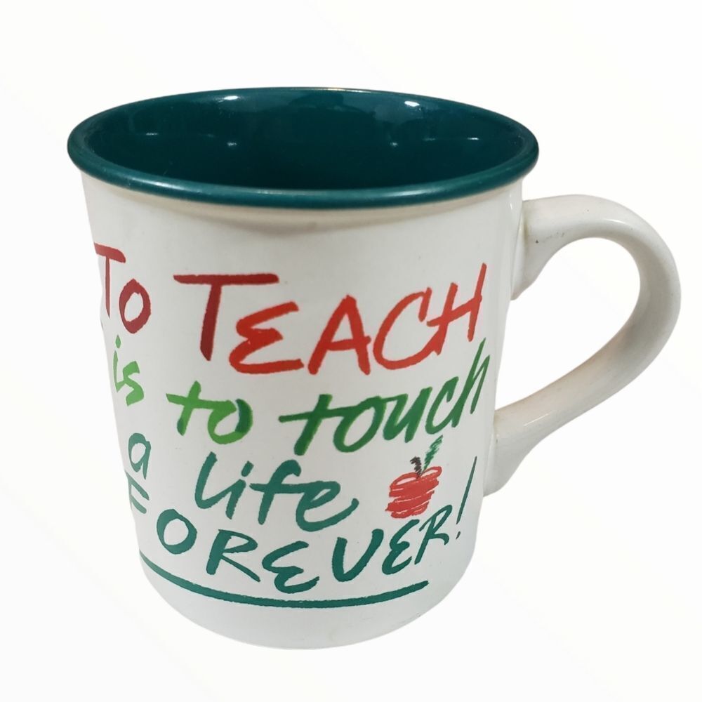Vintage Mug 1991 To Teach is to touch a Life Forever Joanne Fink Potpourri Press
